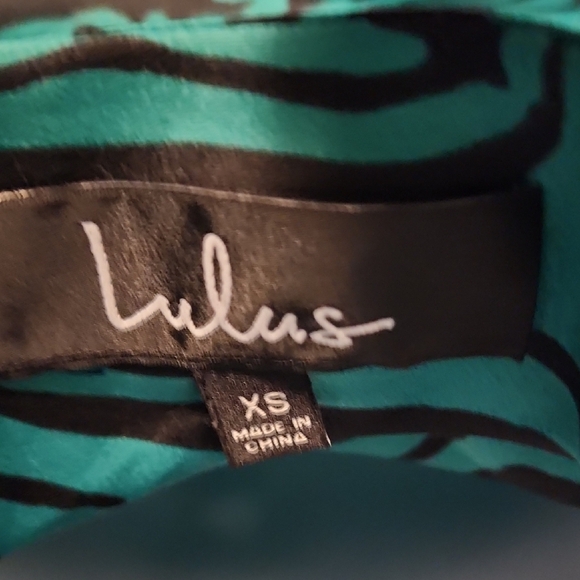 Lulu's Teal and Black Patterned Dress - Picture 3 of 7